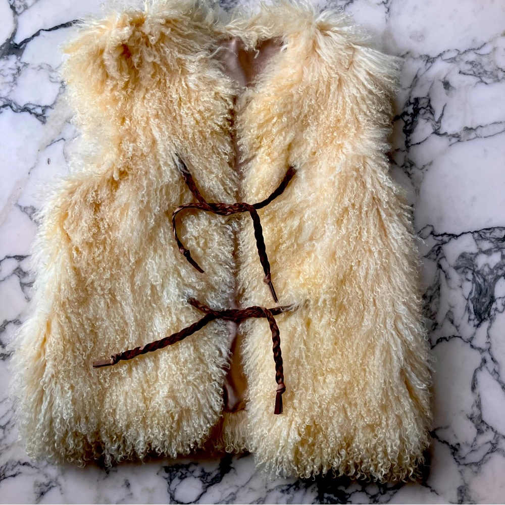 Vintage Mongolian Sheep Fur Vest